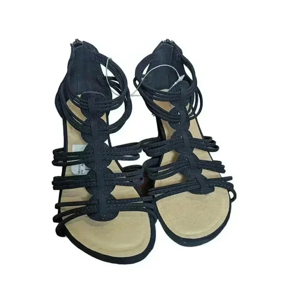 Forever Shoes - New Forever Womens Black Open Toe Strappy Sandals Size 6